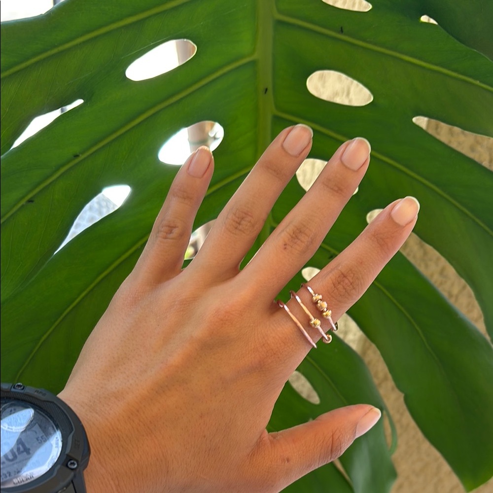 Rose Gold-Tone Adjustable Ring Set